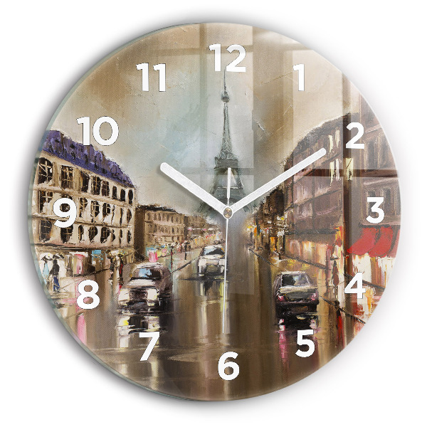 Orologio rotondo in vetro Architettura della città di Parigi