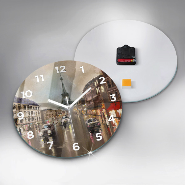 Orologio rotondo in vetro Architettura della città di Parigi