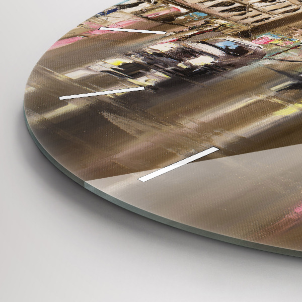 Orologio rotondo in vetro Architettura della città di Parigi