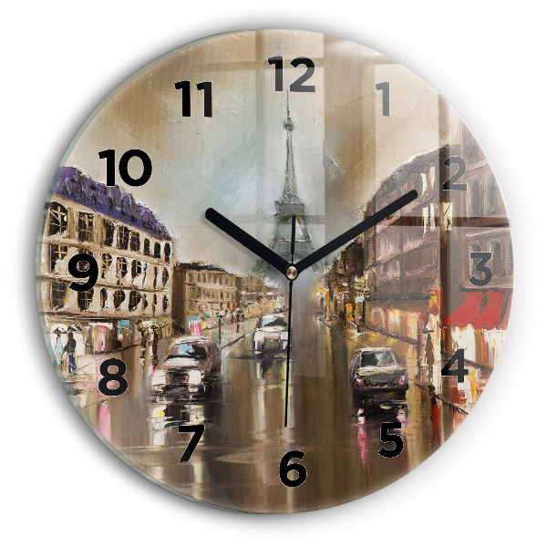 Orologio rotondo in vetro Architettura della città di Parigi