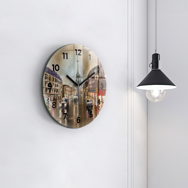 Orologio rotondo in vetro Architettura della città di Parigi