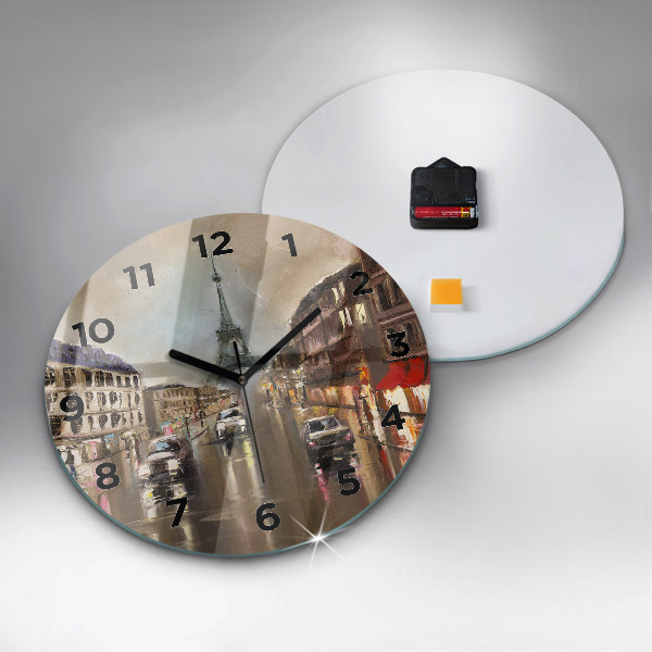 Orologio rotondo in vetro Architettura della città di Parigi