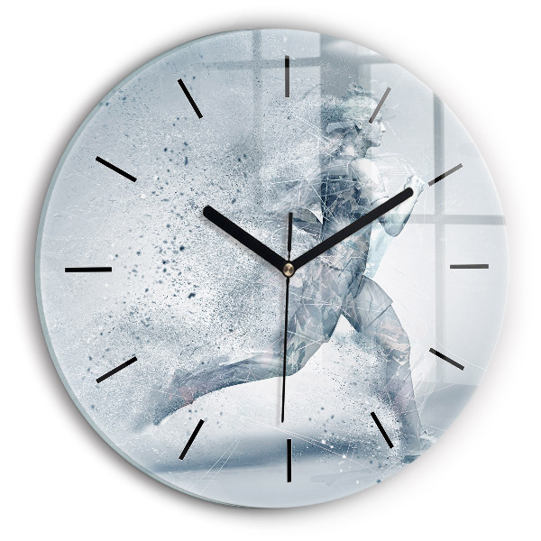 Orologio rotondo in vetro Uomo che corre