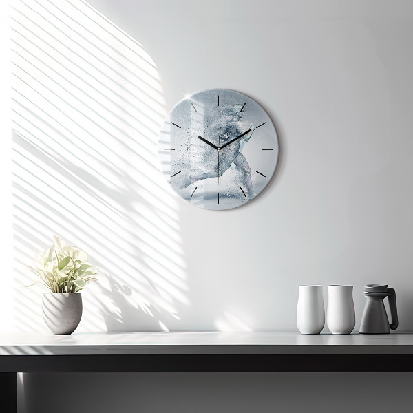 Orologio rotondo in vetro Uomo che corre