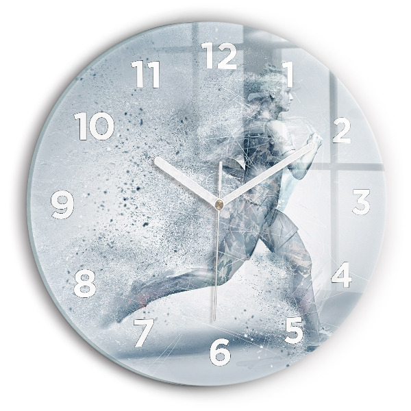 Orologio rotondo in vetro Uomo che corre