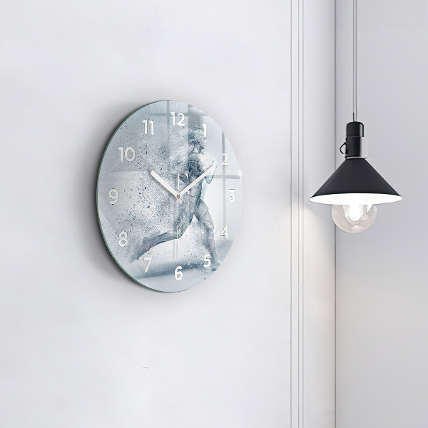 Orologio rotondo in vetro Uomo che corre