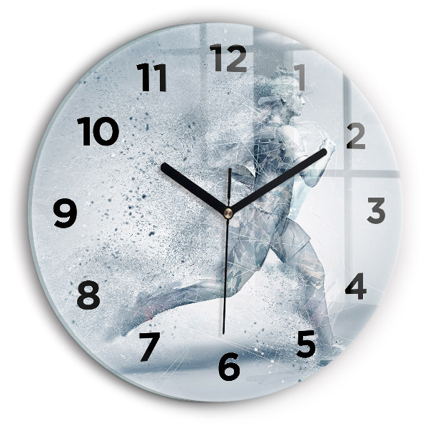 Orologio rotondo in vetro Uomo che corre