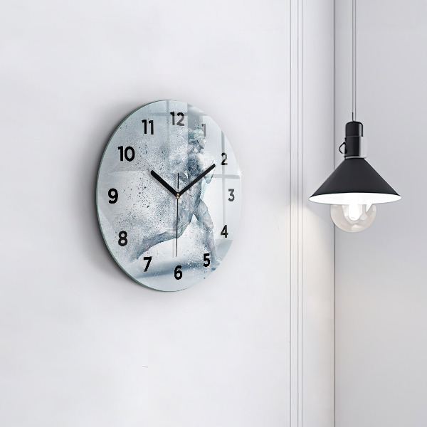 Orologio rotondo in vetro Uomo che corre