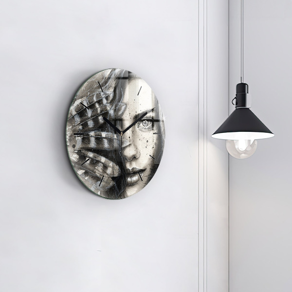 Orologio rotondo in vetro Ritratto dipinto