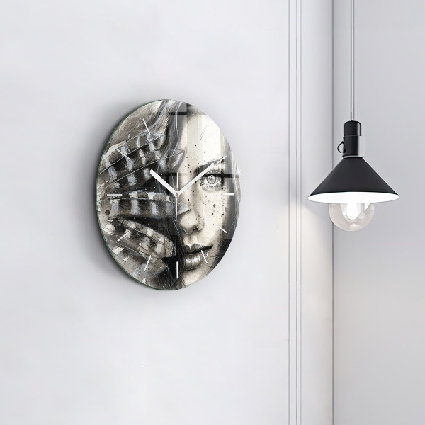 Orologio rotondo in vetro Ritratto dipinto