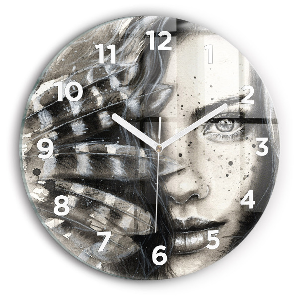 Orologio rotondo in vetro Ritratto dipinto