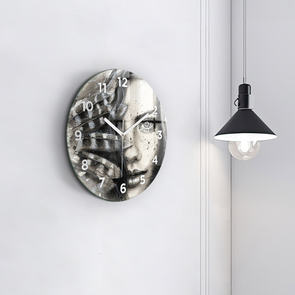 Orologio rotondo in vetro Ritratto dipinto