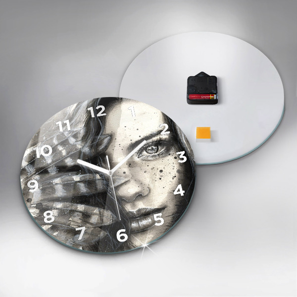 Orologio rotondo in vetro Ritratto dipinto