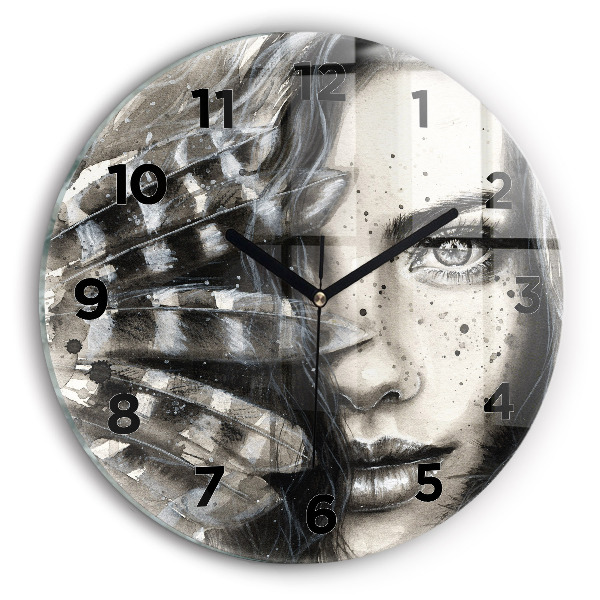 Orologio rotondo in vetro Ritratto dipinto