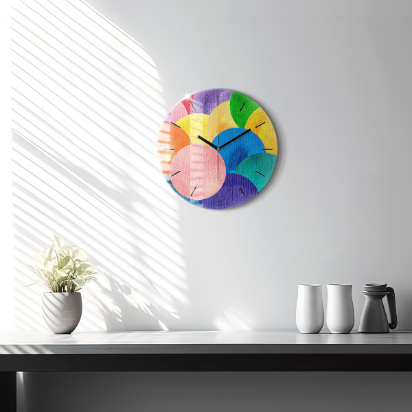 Orologio rotondo in vetro Cerchi astratti