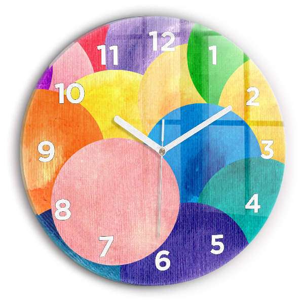Orologio rotondo in vetro Cerchi astratti