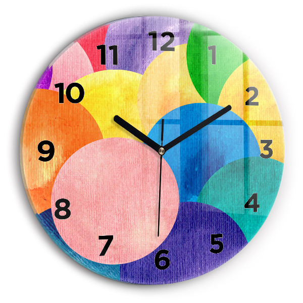Orologio rotondo in vetro Cerchi astratti