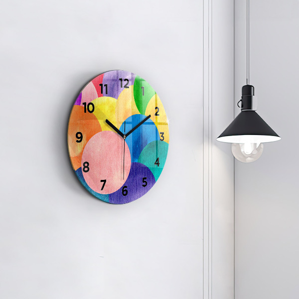 Orologio rotondo in vetro Cerchi astratti