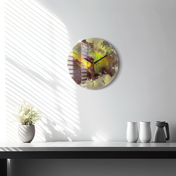 Orologio rotondo in vetro Donna nella foresta