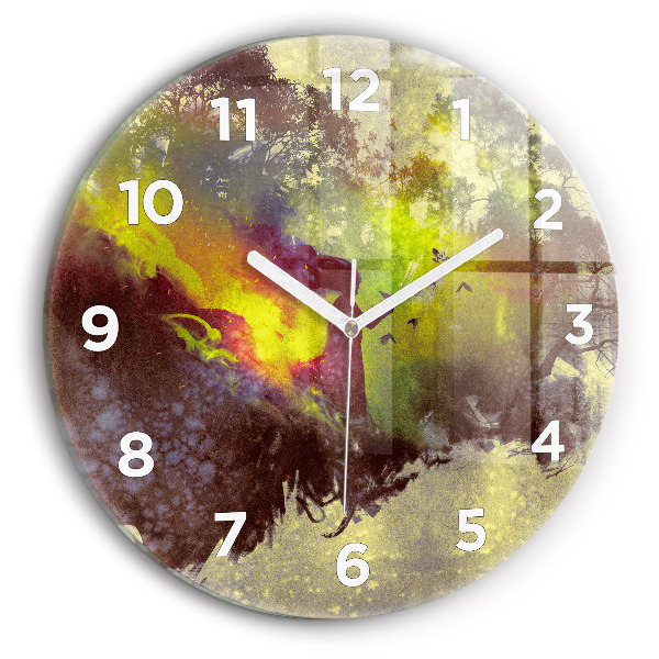 Orologio rotondo in vetro Donna nella foresta