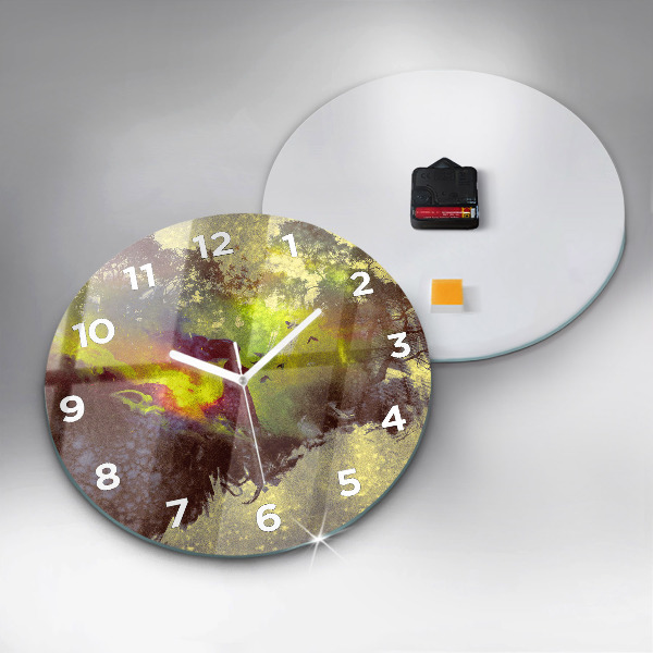 Orologio rotondo in vetro Donna nella foresta