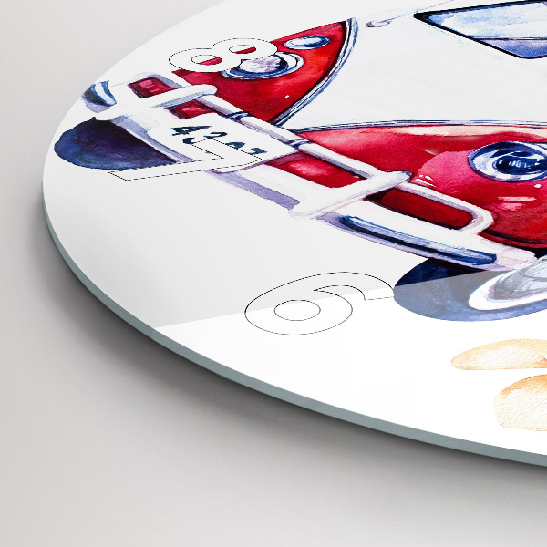Orologio rotondo in vetro Cartello auto e surf