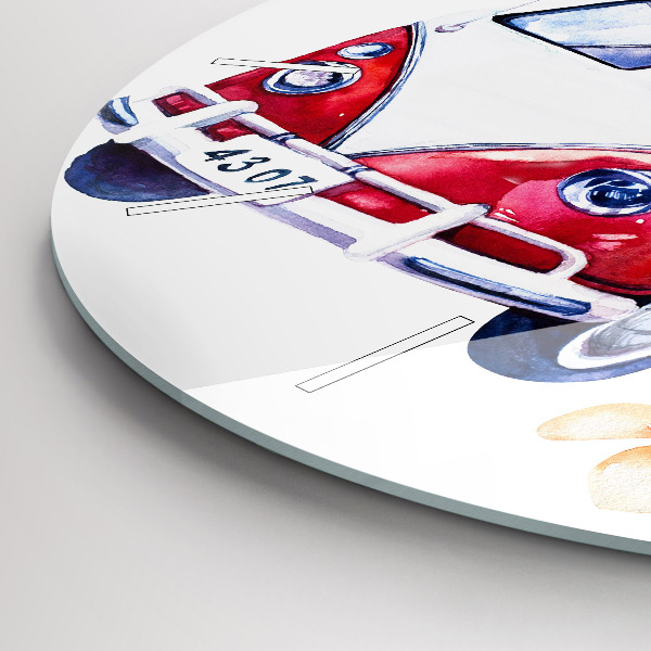 Orologio rotondo in vetro Cartello auto e surf