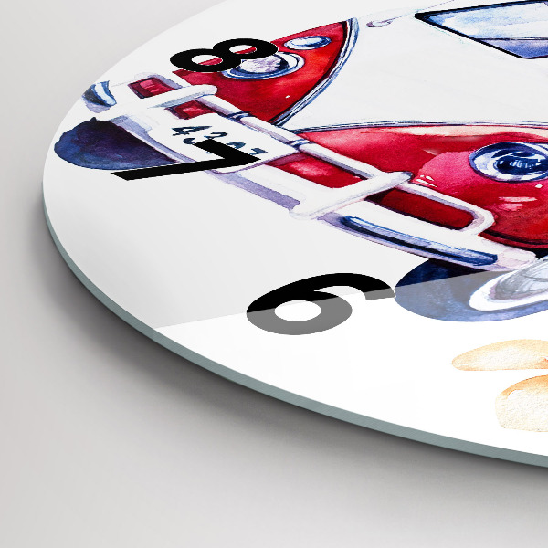 Orologio rotondo in vetro Cartello auto e surf