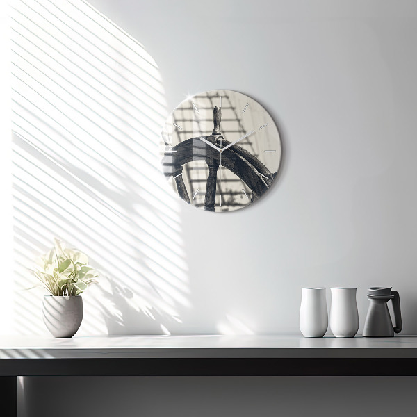 Orologio rotondo in vetro Nave antica