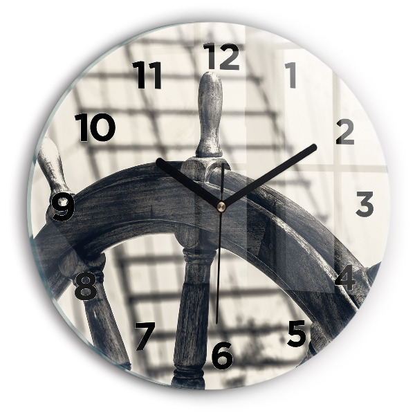 Orologio rotondo in vetro Nave antica