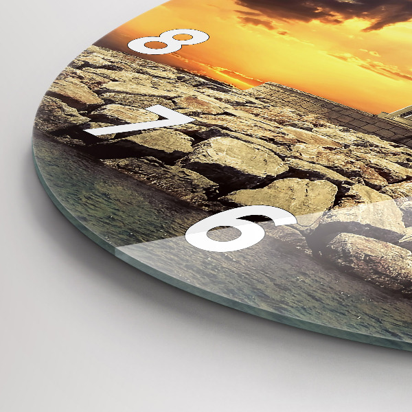 Orologio rotondo in vetro Faro sull'acqua