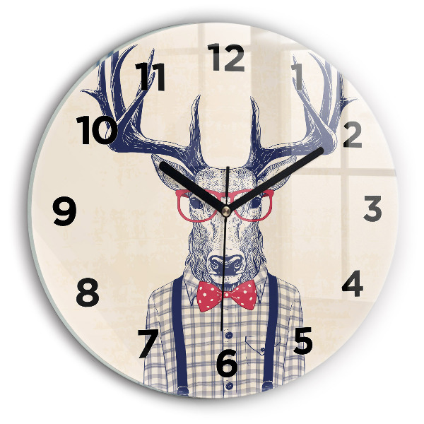 Orologio rotondo in vetro Cervo in camicia