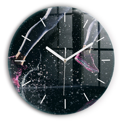 Orologio rotondo in vetro Stile di vita sano - corsa