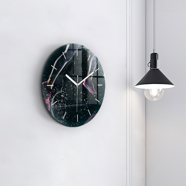 Orologio rotondo in vetro Stile di vita sano - corsa
