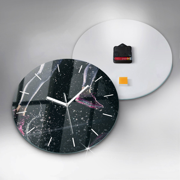 Orologio rotondo in vetro Stile di vita sano - corsa