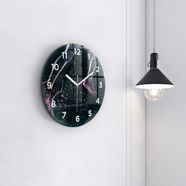 Orologio rotondo in vetro Stile di vita sano - corsa