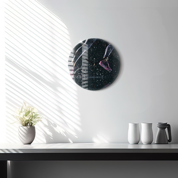Orologio rotondo in vetro Stile di vita sano - corsa