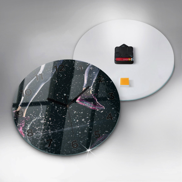 Orologio rotondo in vetro Stile di vita sano - corsa