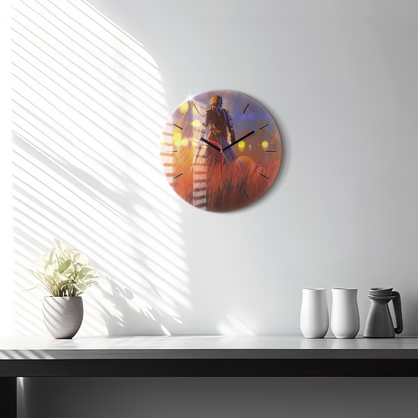 Orologio rotondo in vetro Cavaliere con spada