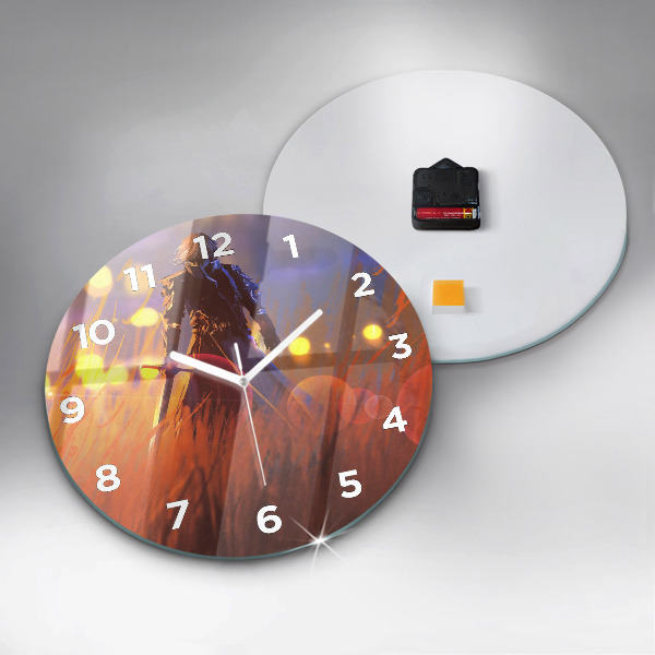 Orologio rotondo in vetro Cavaliere con spada