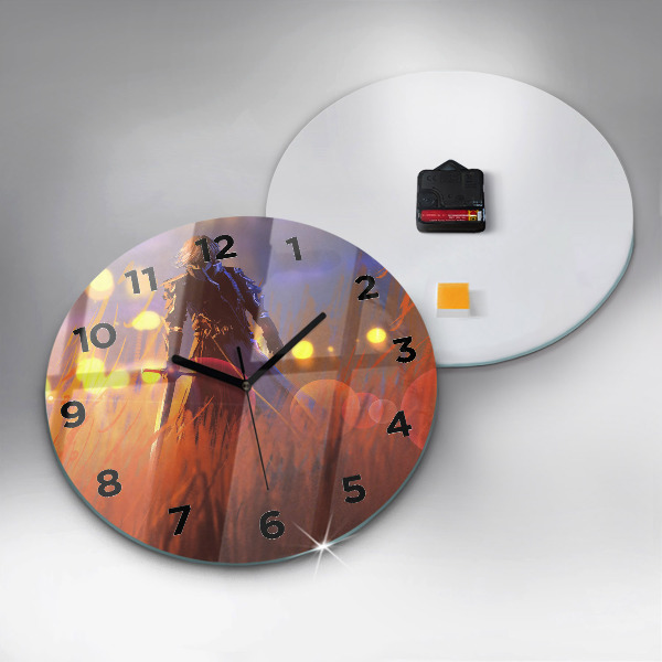 Orologio rotondo in vetro Cavaliere con spada