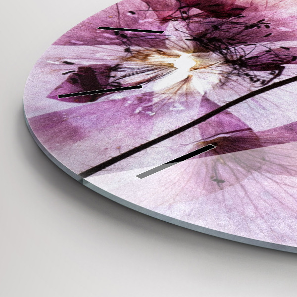 Orologio rotondo in vetro Fiori di papavero secchi