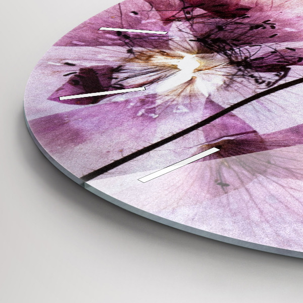 Orologio rotondo in vetro Fiori di papavero secchi