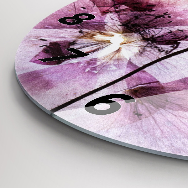 Orologio rotondo in vetro Fiori di papavero secchi
