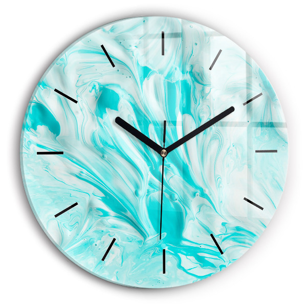 Orologio rotondo in vetro Astrazione blu