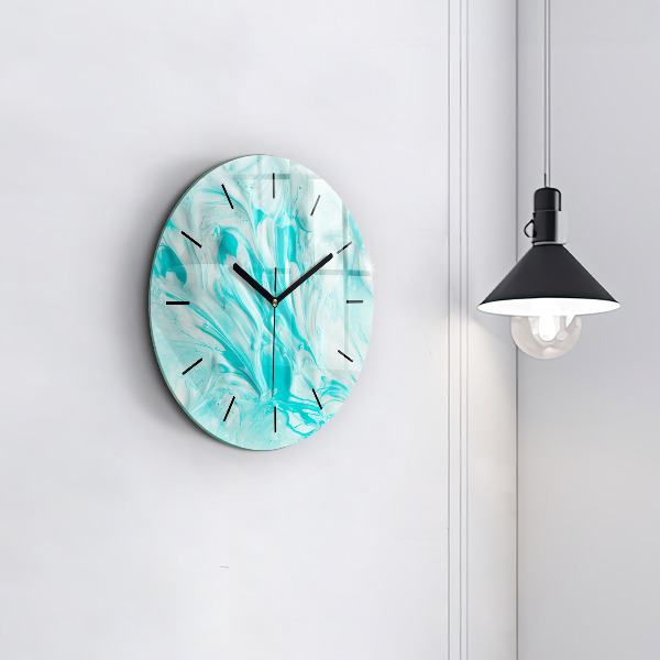 Orologio rotondo in vetro Astrazione blu