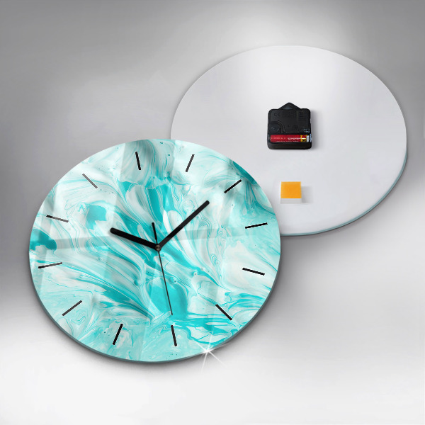 Orologio rotondo in vetro Astrazione blu