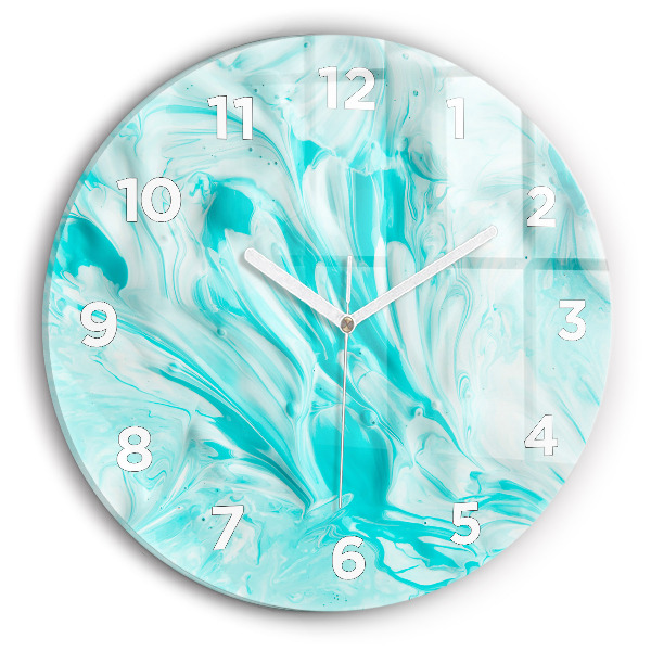Orologio rotondo in vetro Astrazione blu