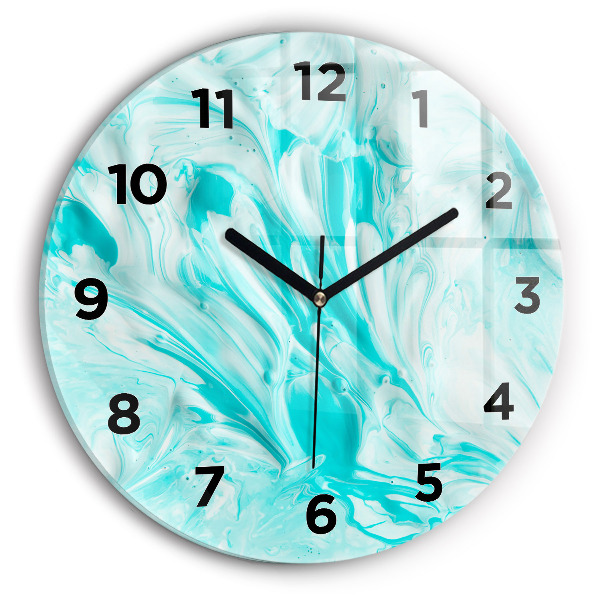 Orologio rotondo in vetro Astrazione blu
