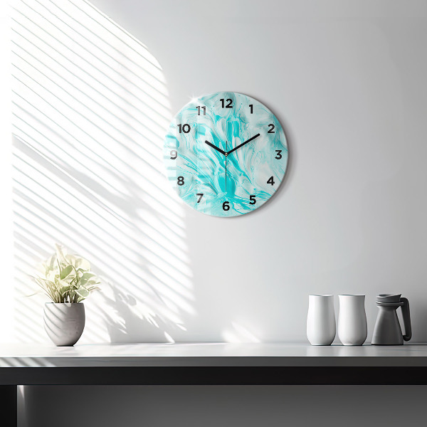 Orologio rotondo in vetro Astrazione blu